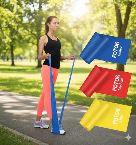 Elastic Fitness Bands, 3 Pieces Resistance Bands with 3 Levels, for Men, Women, Exercises for Muscular, Buttocks, Legs, Femur and Yoga at Home and Gym